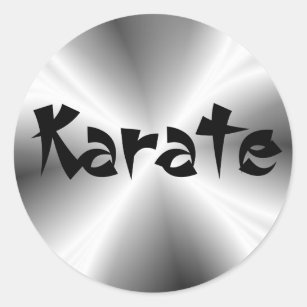 Faux Silver Karate Round Sticker