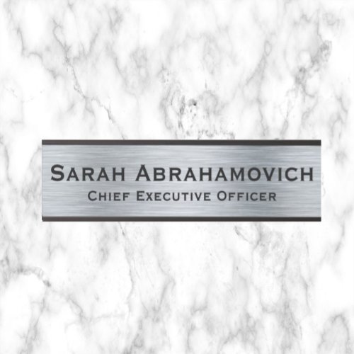 Faux Silver Long Name Door Sign Name Plate