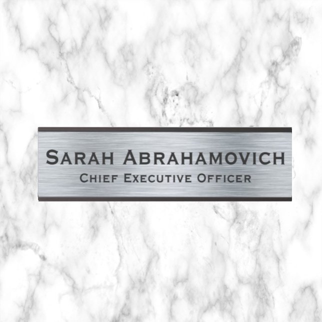Faux Silver Long Name Door Sign Name Plate (Creator Uploaded)
