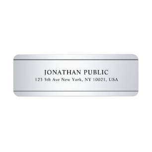 Faux Silver Look Modern Clean Template Custom Label