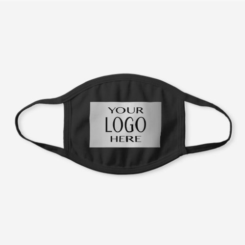 Faux Silver Metal or diy  Your Own Logo Black Cotton Face Mask