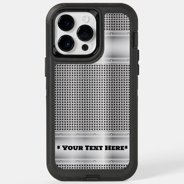 Faux Silver Metal Pattern  iPhone 14 Pro Max Case (Back)