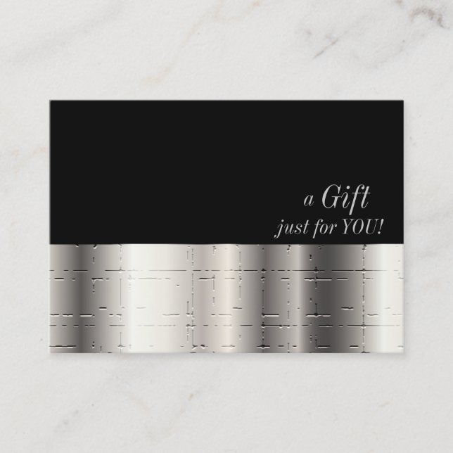 Faux Silver Metallic Gift Certificate (Front)