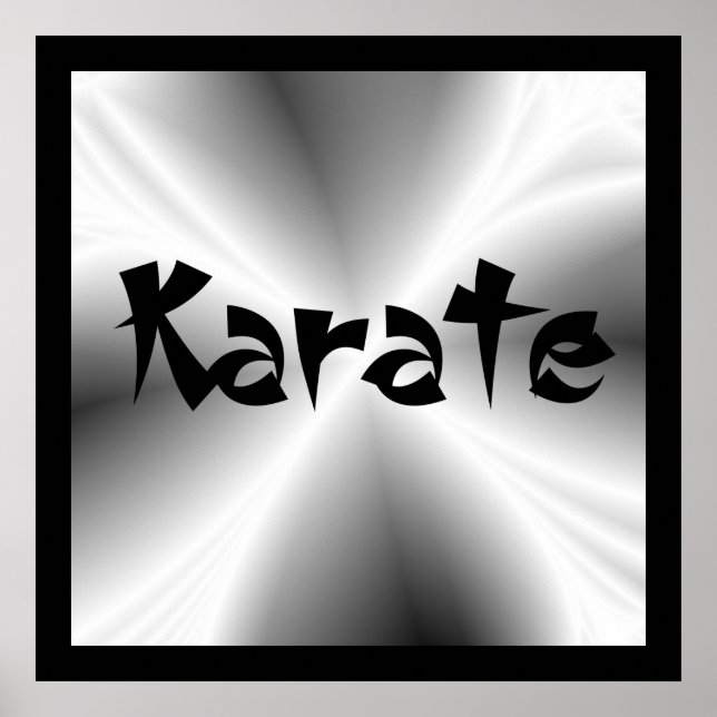 Faux Silver Metallic Karate Poster (Front)