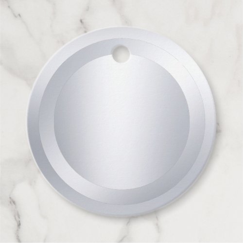 Faux Silver Metallic Look Elegant Modern Blank Favor Tags