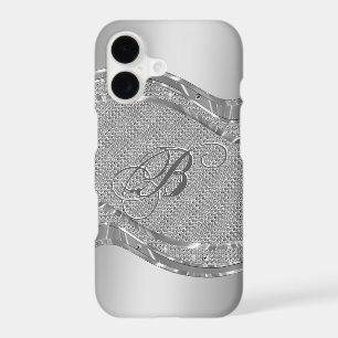 Faux Silver Metallic Look With Diamonds Accents iPhone 17 Case