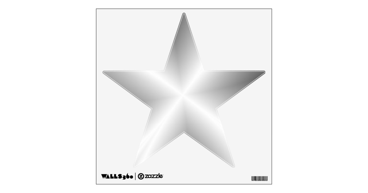 Faux Silver Metallic Star Wall Decal Zazzle