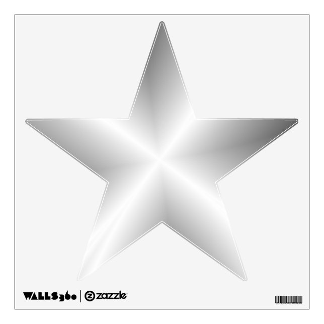 Faux Silver Metallic Star Wall Decal (Front)