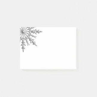 Faux Silver Metallic Winter Snowflake Post-it Notes