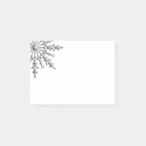 Faux Silver Metallic Winter Snowflake Post_it Notes