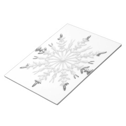 Faux Silver Metallic Winter Snowflakes Notepad