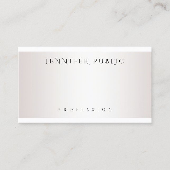 Faux Silver Modern Design Simple Creative Template Business Card (Front)