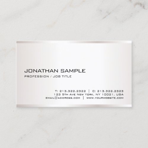 Faux Silver Modern Elegant Template Professional Business Card