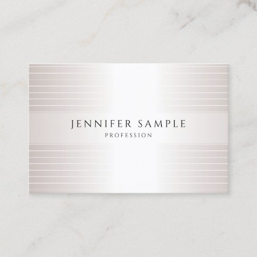 Faux Silver Modern Simple Elegant Trendy Template Business Card