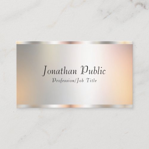 Faux Silver Professional Elegant Template Modern Business Card