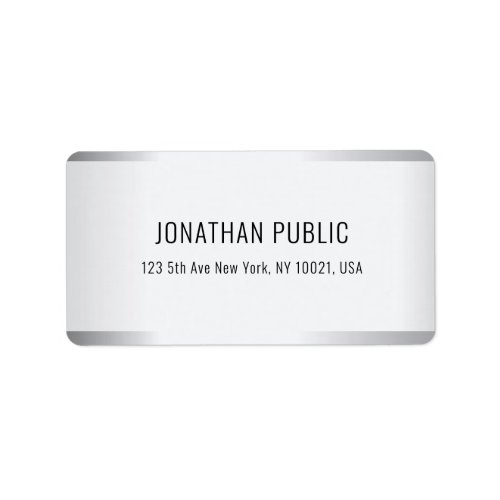 Faux Silver Professional Modern Glamorous Template Label