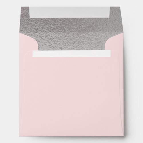 Faux Silver Save the Date Return Address Envelopes