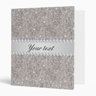 Faux Silver Sequins and Diamonds Binder
