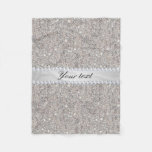 Faux Silver Sequins And Diamonds Fleece Blanket at Zazzle