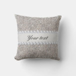 Faux Silver Sequins And Diamonds Throw Pillow at Zazzle
