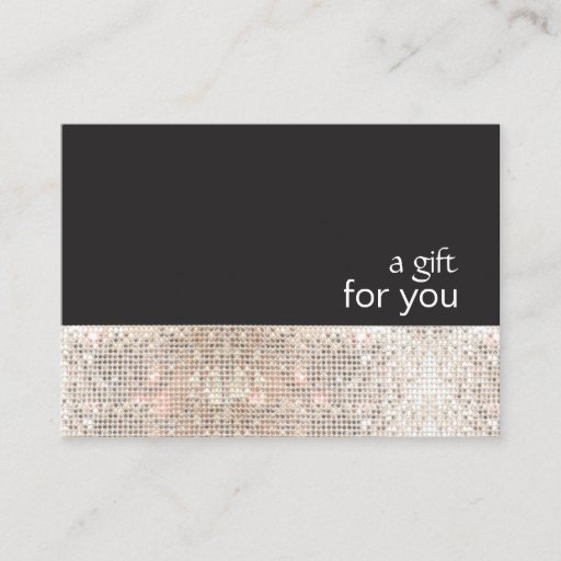 Customizable Salon Silver Sequins Black Salon Gift Certificate Business Card Templates