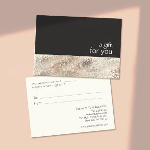 Faux Silver Sequins Black Salon Gift Certificate
