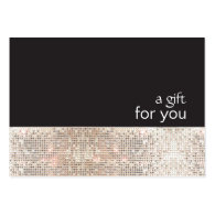 Faux Silver Sequins Black Salon Gift Certificate Business Card Templates