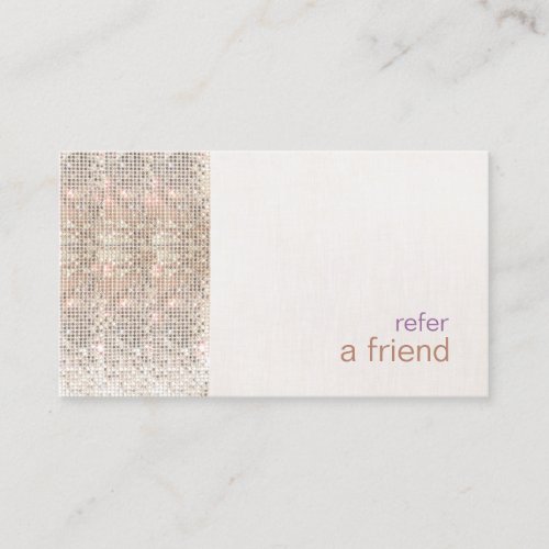 Modern and Hip Sequins Refer A Friend Coupon Salon Business Card Templates