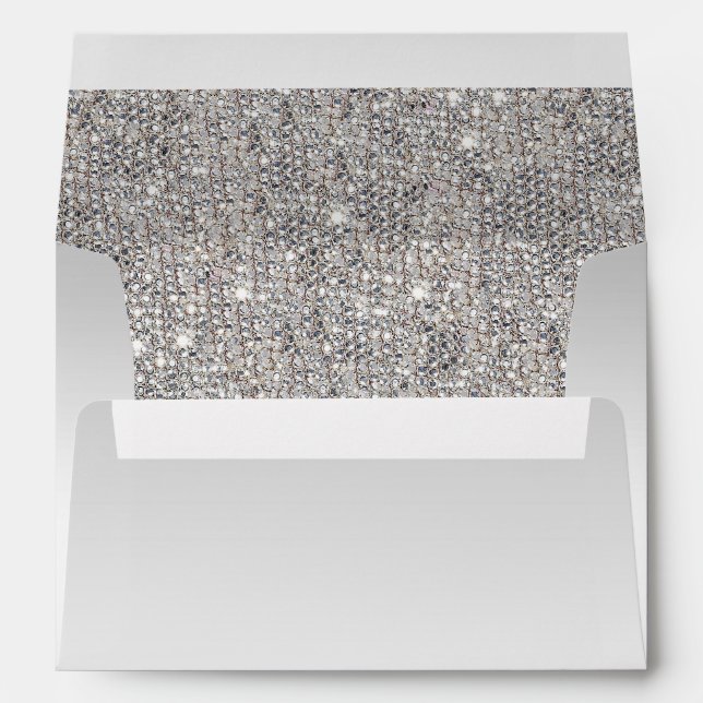 Faux Silver Sequins Envelope (Back (Bottom))