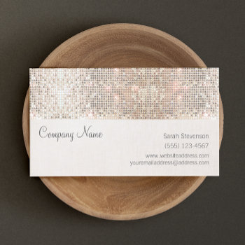 Faux Silver Sequins Fun Trendy  Business Card by sm_business_cards at Zazzle