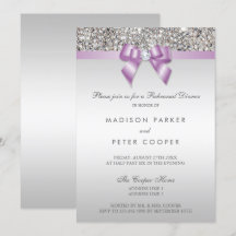 Faux Silver Sequins Lilac Bow Rehearsal Dinner
