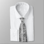 Faux Silver Sequins Look Disco Glitter & Spark Tie<br><div class="desc">Popular shiny faux sequence look silver gray tones disco glitter and sparkles.  Retro 70's disco ball mirrors with the bling and sparkles.</div>