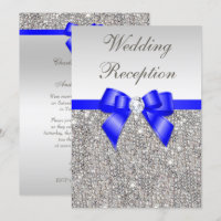 Faux Silver Sequins Royal Blue Wedding Reception