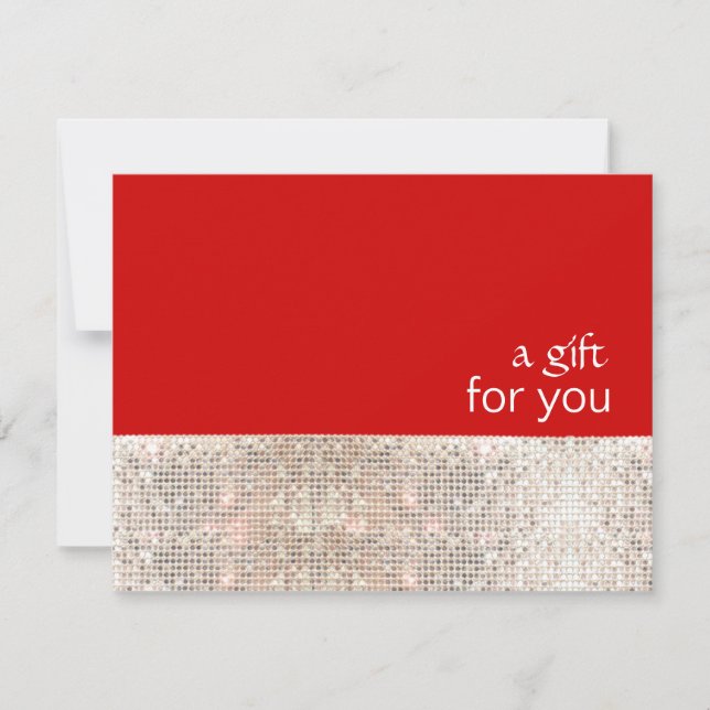 FAUX Silver Sequins Salon Holiday Gift Certificate (Front)