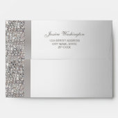 Faux Silver Sequins with Return Address Envelope (Back (Top Flap))