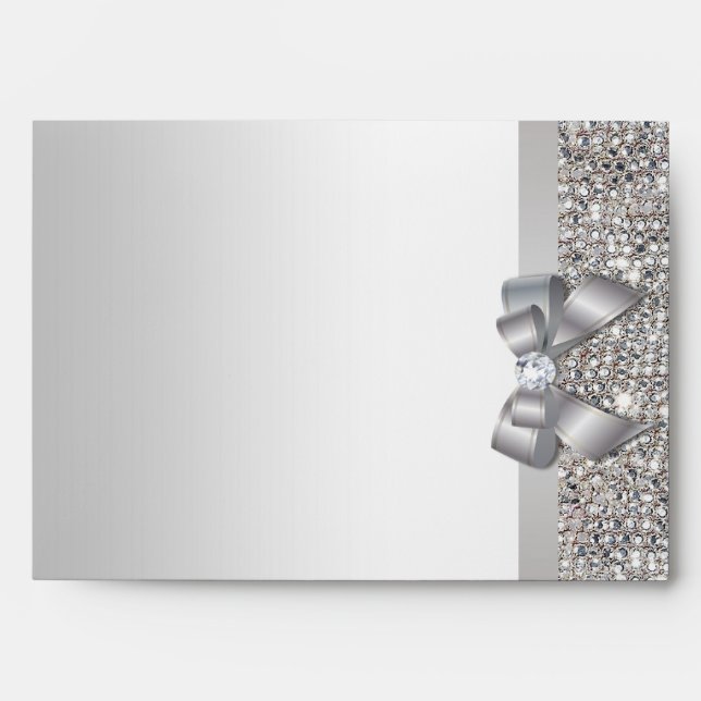 Faux Silver Sequins with Return Address Envelope (Front)