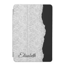 Faux Silver Shiny Glam Damask 