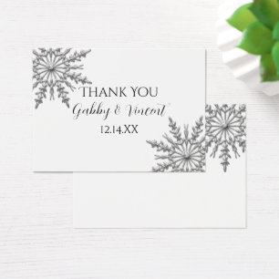 Faux Silver Snowflake Winter Wedding Favor Tags