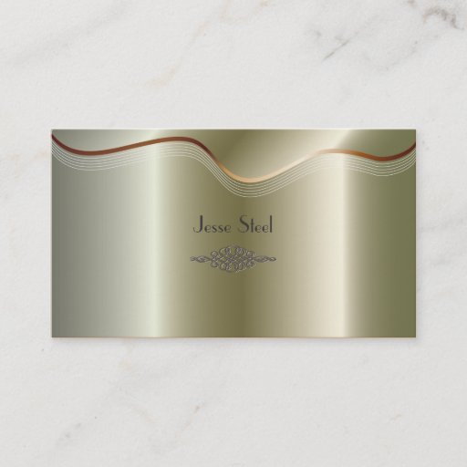 Customizable Faux silver stainless steel business card templates