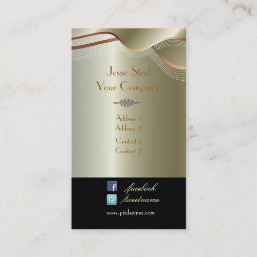 Faux silver stainless steel business cards