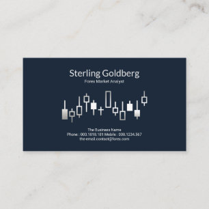 Faux Silver Stock Exchange Graph Forex Dealer Business Card