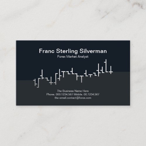 Faux Silver Stock Exchange Graph Futures Trading Business Card