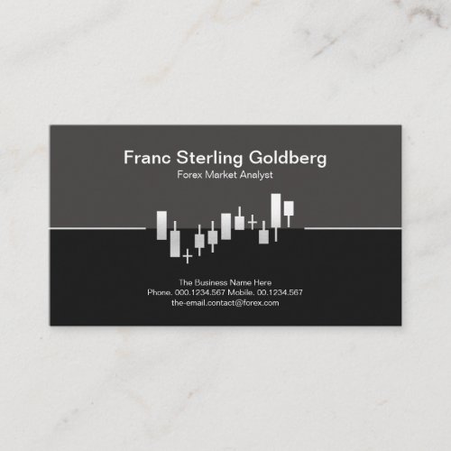 Faux Silver Stock Exchange Graph Futures Trading Business Card