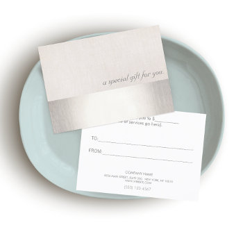 Faux Silver Stripe Modern Beauty Gift Certificate by sm_business_cards at Zazzle