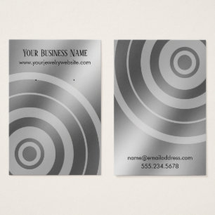 Faux Silver Target Earring Holder Display Cards