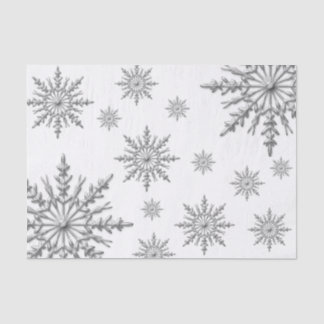 Faux Silver Winter Snowflakes Tissue Paper