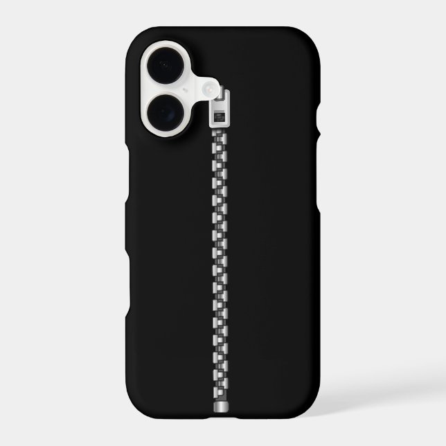 Faux Silver Zipper Case-Mate iPhone Case (Back)
