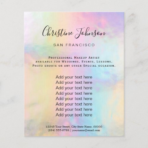FAUX simulated iridescent foil effect Flyer