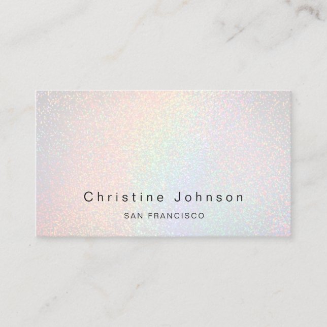 faux simulated pastel glitter business card (Front)