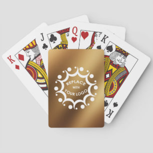 Faux Smooth Gold Branded with Your Corporate Logo Poker Cards
